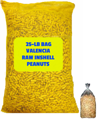 25LB BAG OF VALENCIA INSHELL RAW PEANUTS